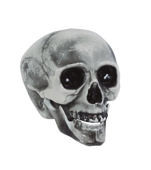 Deko-Totenkopf aus PVC - grau - 20 cm