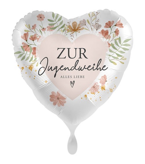 Herz-Folienballon "Zur Jugendweihe alles Liebe" - 43 cm