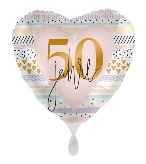 Herz-Folienballon "Creamy Blush" - 50. Geburtstag