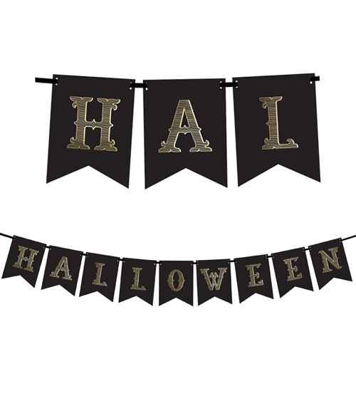 DIY-Wimpelgirlande "Halloween" - schwarz/gold - 1,75 m