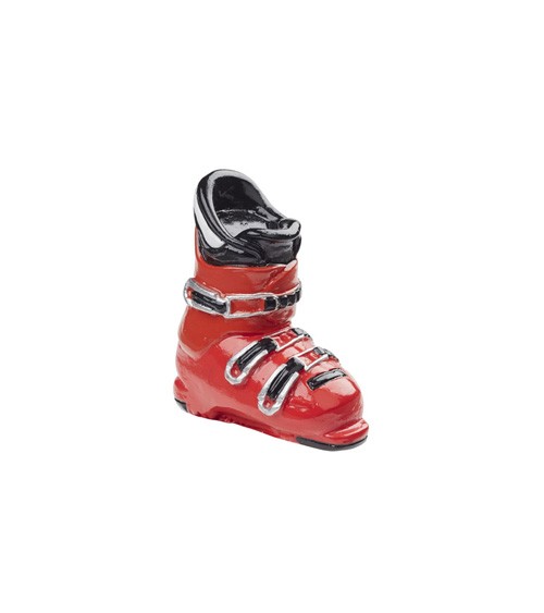 Mini Skistiefel aus Polyresin - rot - 4 cm - 1 Stück