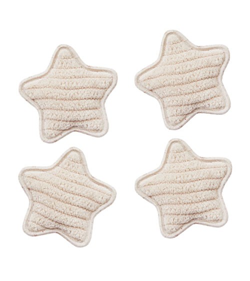 Stoffsterne - beige - 3,5 cm - 4 Stück