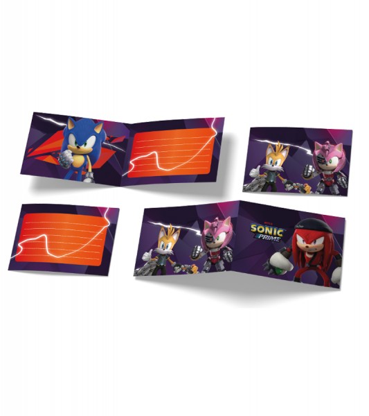 Einladungskarten "Sonic Prime" - 6 Stück