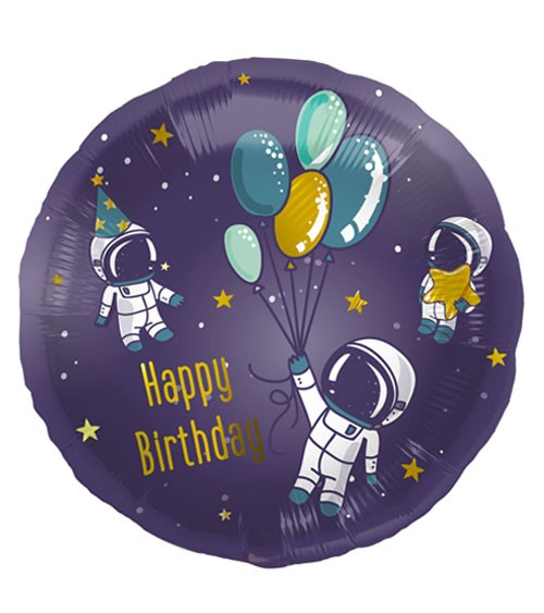 Folienballon "Happy Birthday" - Weltraum - 45 cm