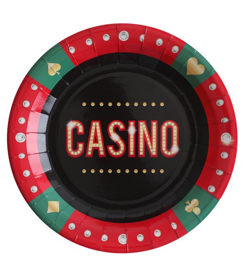 Pappteller "Casino" - 10 Stück