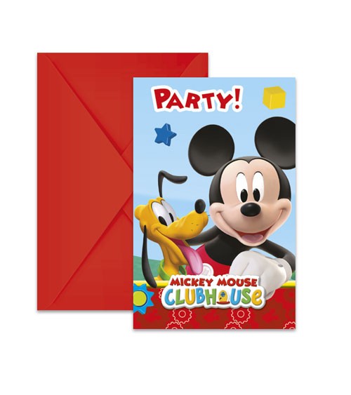 Einladungskarten "Micky Maus Wunderhaus“ - 6 Stück