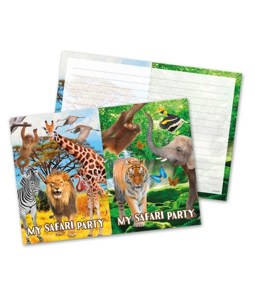 Einladungskarten "Safari-Party" - 8 Stück