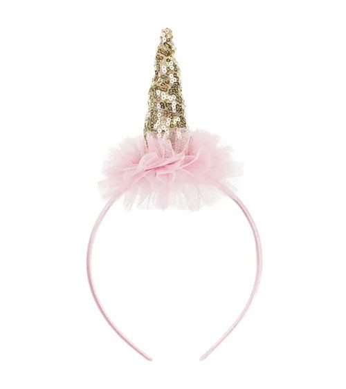 Kinder Haarreif "Unicorn" mit rosa Tüll und Pailletten