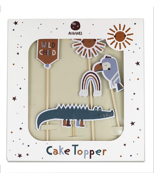 Cake Topper aus Papier "Adventure" - 4-teilig