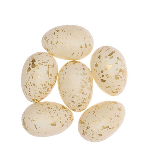 Deko-Eier mit Gold-Sprenkeln - 6 cm - 6 Stück