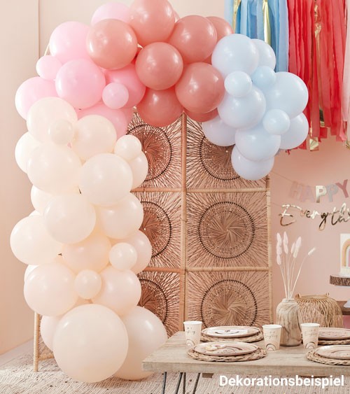 DIY Ballongirlande - pfirsich, rosa, hellblau - 75-teilig