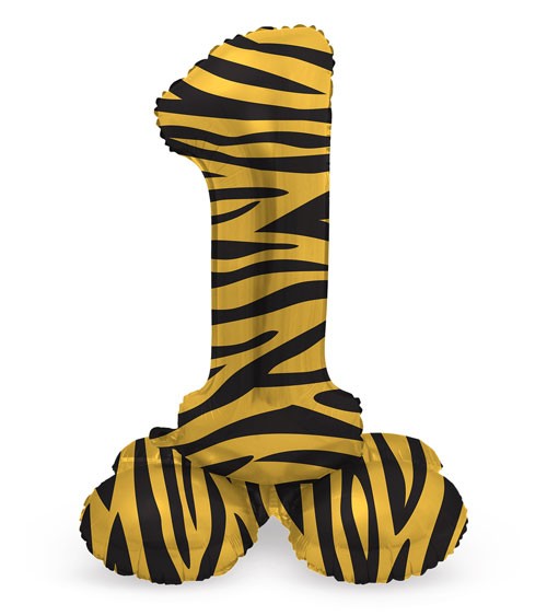 Stehender Folienballon Zahl "1" - Tiger Chic - 72 cm