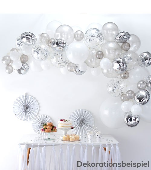 Ballongirlanden-Set "Farbmix Silber" - 70-teilig