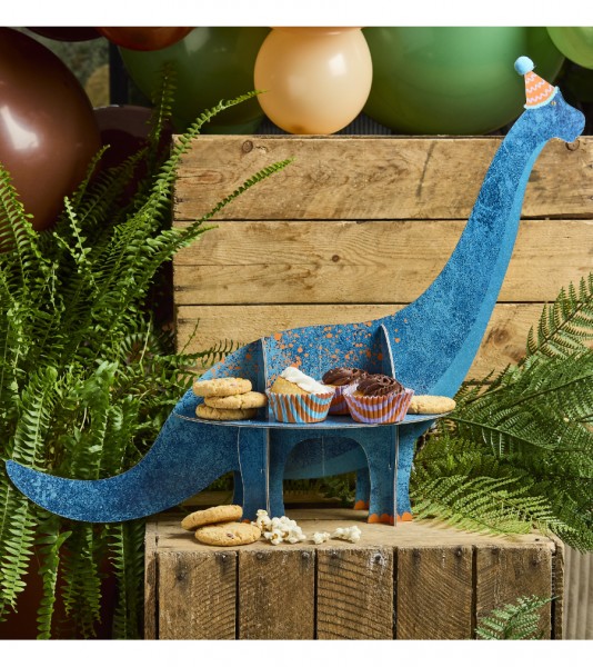 Snackaufsteller "Dino Birthday" aus Papier - 60 x 46 x 23 cm