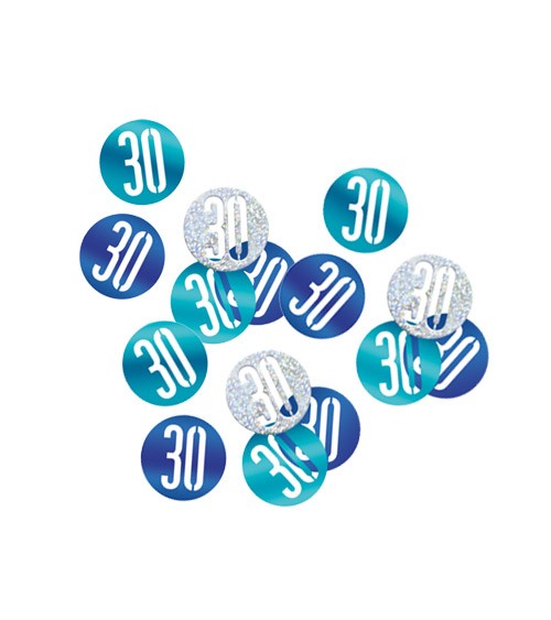 Streukonfetti "30" - blau - 14 g