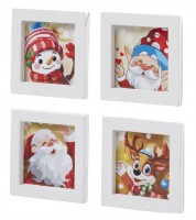 Wandbilder "Wichtel Weihnacht" - 4er Set - 3 x 3 cm
