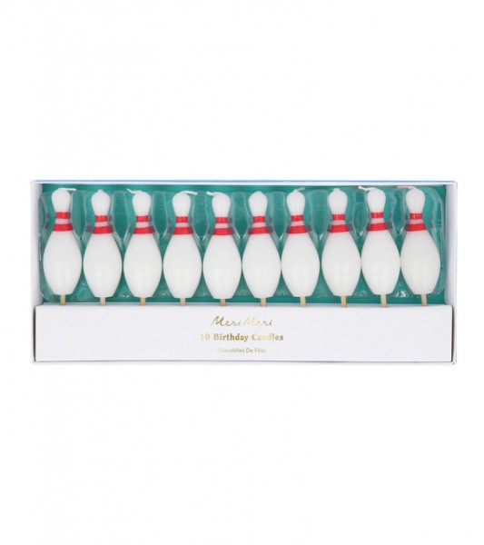 Mini-Kuchenkerzen "Bowling Pins" - 10 Stück