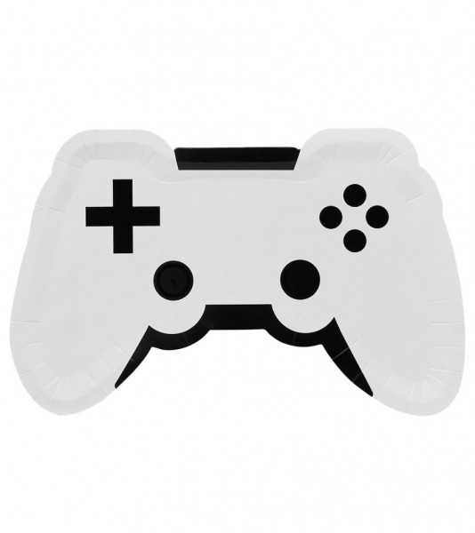 Controller-Pappteller - weiß/schwarz - 8 Stück