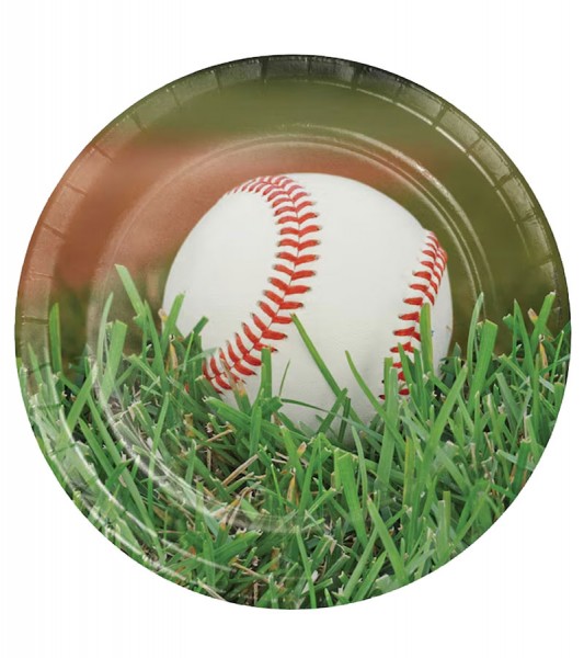 Pappteller "Baseball" - 8 Stück