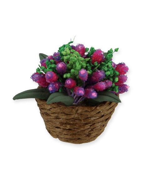 Mini Blumenkörbchen aus Kunststoff - lila - 3 cm