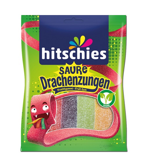 Saure Drachenzungen - Hitschies Fruchtgummi - 125 g