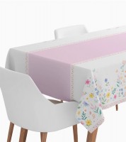 Papier-Tischdecke "Flower Unicorn" - 120 x 180 cm