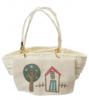 Tasche mit Motiv - creme - 6 x 3,5 x 1,5 cm