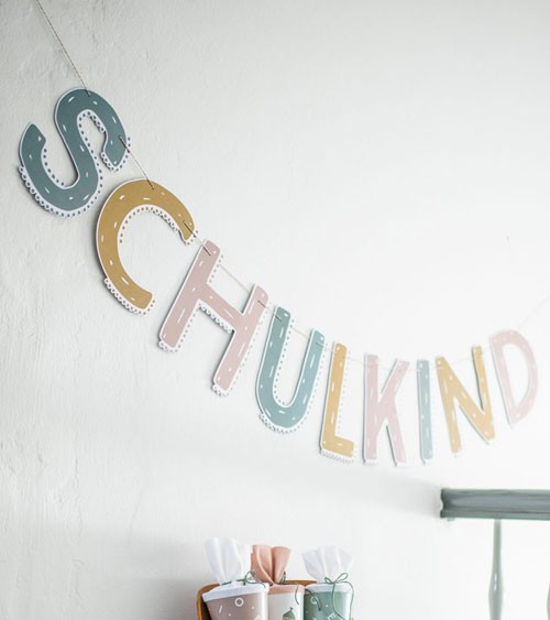 DIY-Girlande "Schulkind" - 10-teilig - 3 m