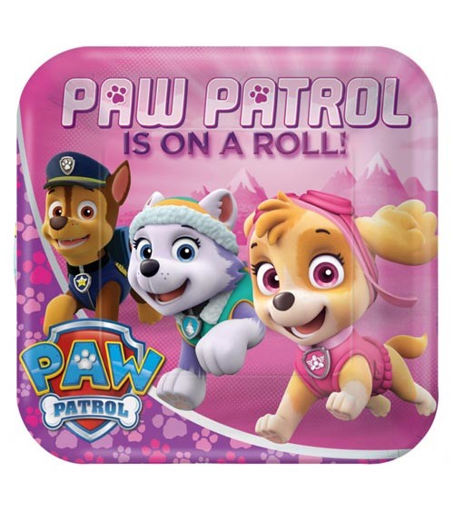 Pappteller "Paw Patrol Pink" - 8 Stück
