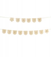 Filz-Girlande "Happy Birthday" - altrosa - 3 m