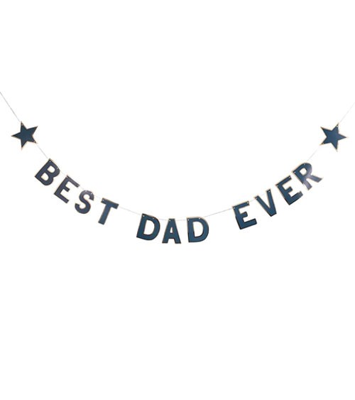 Girlande "Best Dad Ever" - navy & gold - 2,5 m