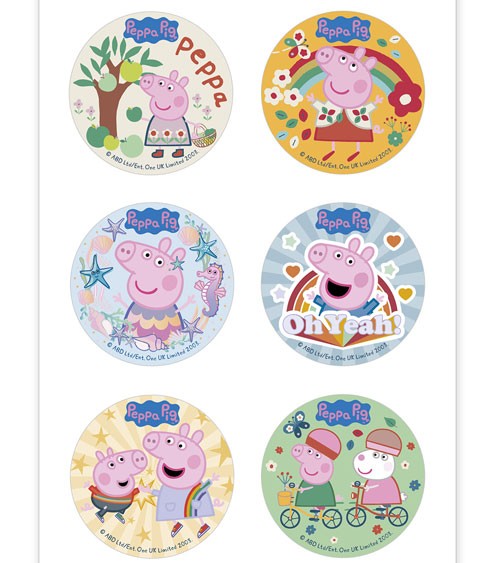 Essbare Gebäck-Deko "Peppa Wutz" - 5,8 cm - 6-teilig