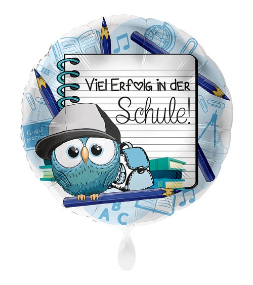 Folienballon "Viel Erfolg in der Schule" - Eulenjunge