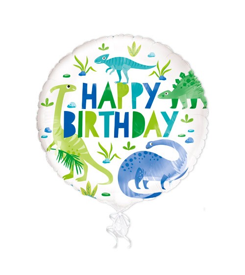 Runder Folienballon "Dino Geburtstag" - 46 cm