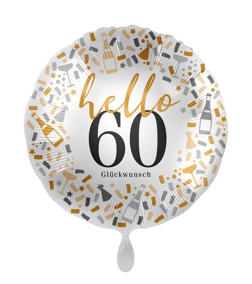 Folienballon "Hello 60 - Glückwunsch"