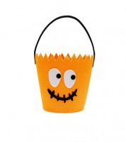Filzkorb "Halloween" - orange - 18 cm