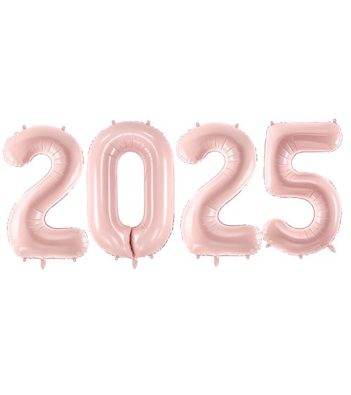 SuperShape-Folienballon-Set "2025" - matt rosa - 86 cm