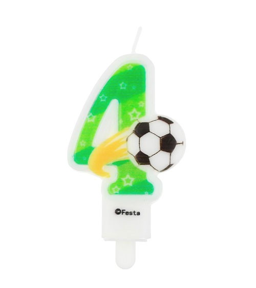 Fußball-Zahlenkerze "4" - 7,8 cm