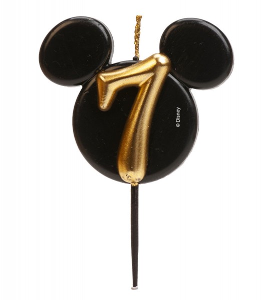 Kuchenkerze Mickey Mouse Ohren "7" - 8,5 cm