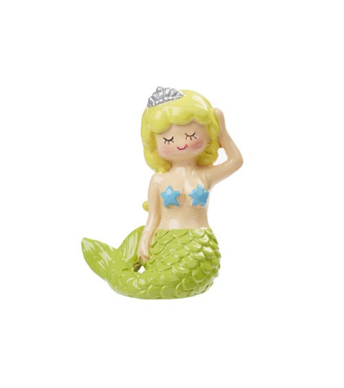 Deko-Meerjungfrau aus Polyresin - grün - 5,5 cm