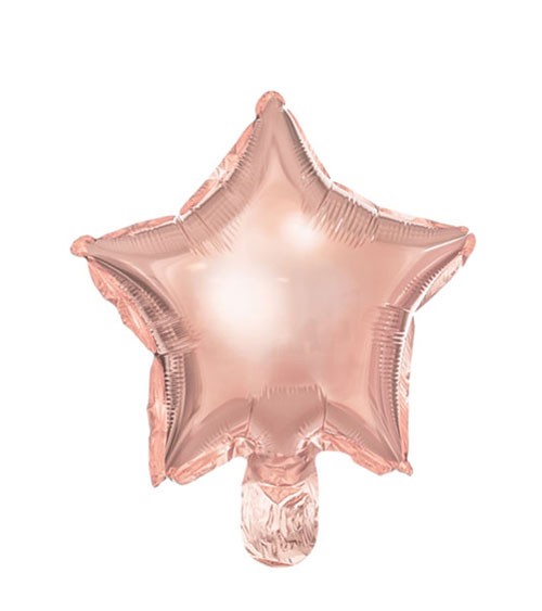 Kleine Folienballons "Stern" - rosegold - 25 cm - 25 Stück