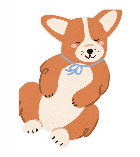 Shape-Servietten "Corgi" - 12 Stück