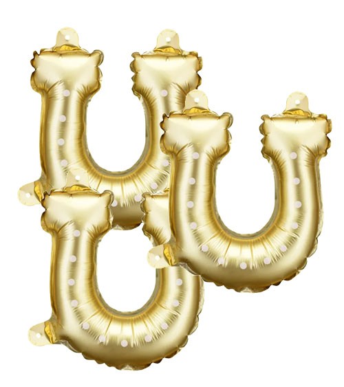 Kleine Folienballons "Hufeisen" - gold - 3 Stück