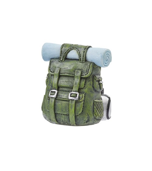 Mini Wanderrucksack aus Polyresin - grün - 5 cm