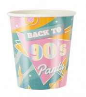 Pappbecher "Back to the 90's Party" - 8 Stück
