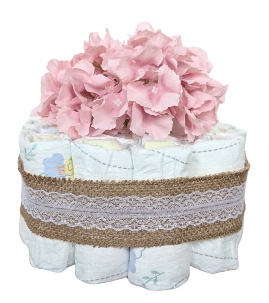 Windeltorte "Hortensie" - rosa