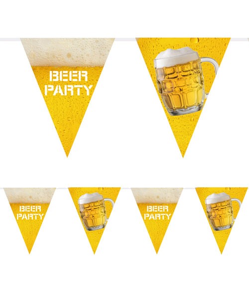 Wimpelgirlande aus Kunststoff "Beer-Party" - 6 m