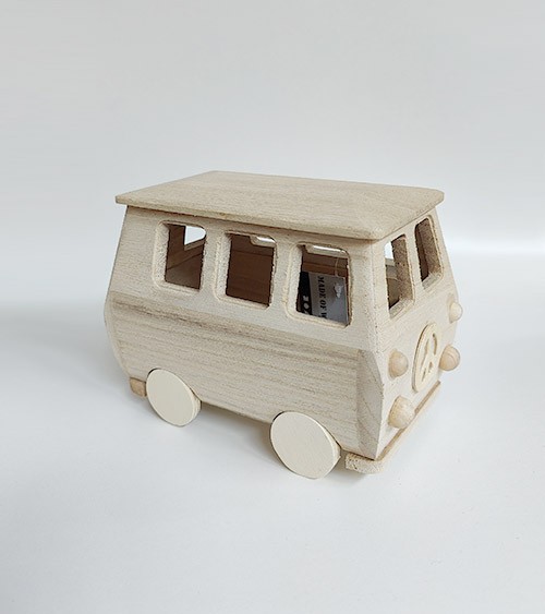 Kleiner Holz-Bus - 17 x 10 x 13 cm