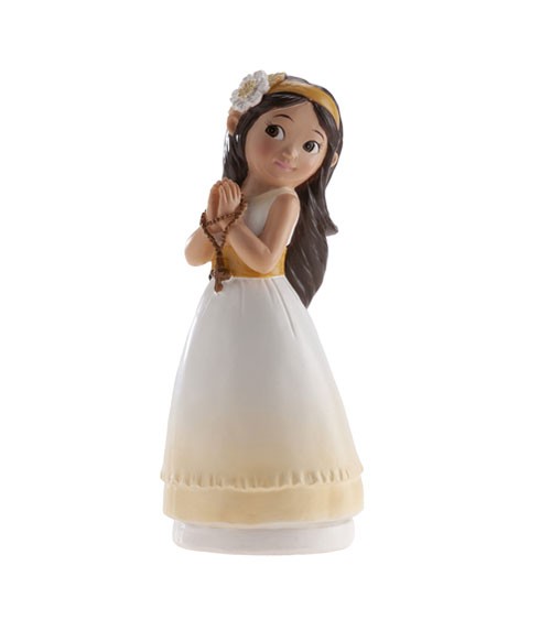 Deko-Figur "Kommunion" - Mädchen mit Blume - 15,5 cm