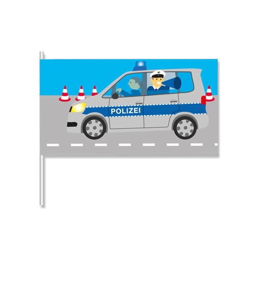 Papierflaggen "Polizei" - 8 Stück